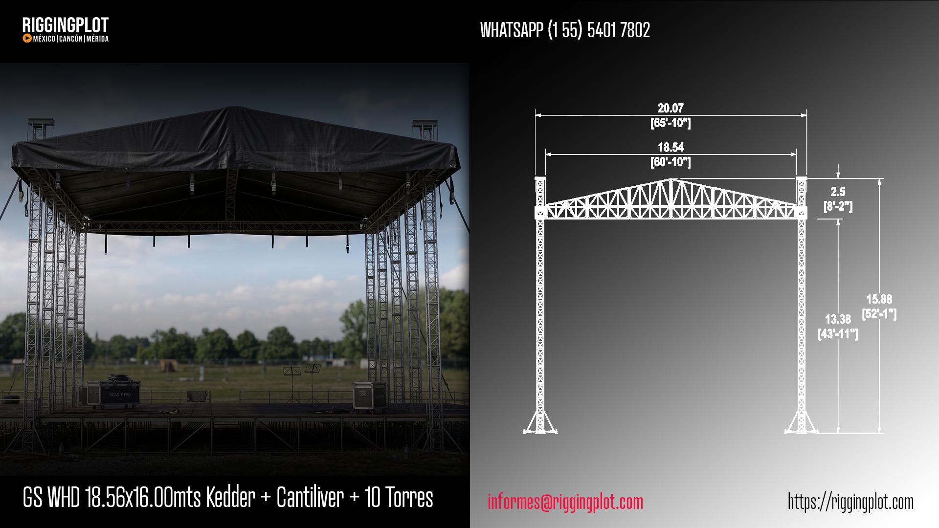 RENTA DE GROUND SUPPORT 18.54X16.00MTS CON LAYHER WALL, KEDER Y CANTILIVER DE 10 TORRES MÉRIDA